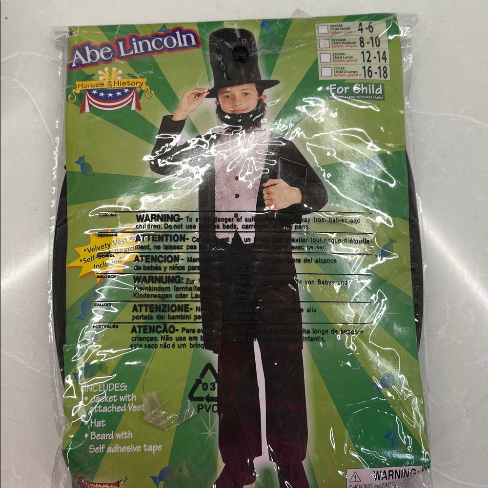 Forum Novelties Abraham Lincoln Honest Abe child youth costume Medium 8-10